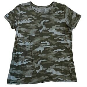 Pink Victoria's Secret Green Camouflage Short Sleeve Shirt Women's Size Medium